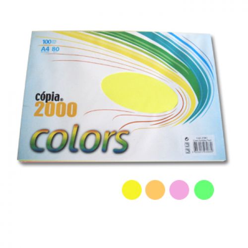 Papel Fotocopia A4 80gr Resma 100Fls c/4 Cores Fluorescentes ,  , 180Z31961 , 5603013030689